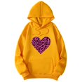 thumbnail image 1 of Wang6 White Oversized Graphic Hoodies for Womens Loose Fit Heart Printed Pullovers Sweatshirts Girls Trendy Fall Long Sleeve V Neck Tops with Pocket Yellow XL, 1 of 3