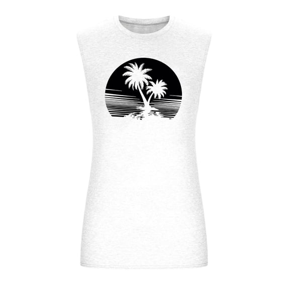 Wang6 Women Plus Size High Neck Tank Tops Causal Floral Printed Sleeveless Summer Tops Crew Neck Workout Shirts Graphic Tees White1 M