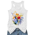 thumbnail image 1 of Wang6 Women Plus Size Loose Fit Tank Tops Causal Floral Printed Sleeveless Summer Tops Crew Neck Racerback Workout Shirts Graphic Tees X_White XL, 1 of 3