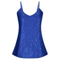 thumbnail image 1 of Wang6 Women Spaghetti Strap Sequin Camisole Trendy Loose Sleeveless Sparkle Cami Tank Tops Plus Size Crew Neck Undershirts Summer Tunic Shirts Tees BU2 S, 1 of 6