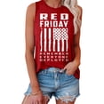thumbnail image 1 of Wang6 Women's Loose Fit Plus Size Tank Tops Casual Sleeveless Red Friday Letter Printed T Shirts Summer Basic Going out Tops Graphic Tees 0505liRed2 XXL, 1 of 4