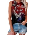 thumbnail image 1 of Wang6 Women's Loose Fit Plus Size Tank Tops Casual Sleeveless Red Friday Letter Printed T Shirts Summer Basic Going out Tops Graphic Tees 0505liRed4 XL, 1 of 4