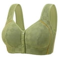 thumbnail image 1 of Wang6 Womens Button Front Closure Bras Plus Size Wireless Minimizer Bras Push up Seamless Tshirts Bra No Underwire Full Coverage Plaid Printed Everyday Bra Green 36, 1 of 2
