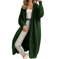 thumbnail image 1 of Wang6 Womens Chunky Long Cardigans Sweaters Plus Size Fall Winter Maxi Knit Sweater Long Sleeve Open Front Knitted Coat V Neck Loose Fit Outwear with Pocket Army Green1 XXL, 1 of 4