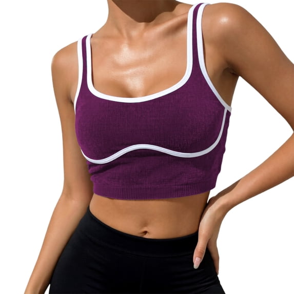 Wang6 Womens Cropped Ribbed Workout Tank Tops Causal Sleeveless Slim Yoga Tops Summer Spaghetti Strap Running Gym Athletic Short T-Shirts 0520liPP2 XS