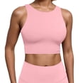 thumbnail image 1 of Wang6 Womens Cropped Workout Tank Tops with Built in Bras Summer Sleeveless Yoga Tops Racerback Running Gym Athletic Tees 0511liPink XXL, 1 of 4