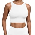 thumbnail image 1 of Wang6 Womens Cropped Workout Tank Tops with Built in Bras Summer Sleeveless Yoga Tops Racerback Running Gym Athletic Tees 0511liWhite XL, 1 of 4