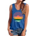 thumbnail image 1 of Wang6 Womens Oversized Loose Fit Tank Tops Causal Sleeveless Racerback Tshirts Summer Crew Neck Going out Tee Shirts Tops Blue XXXXL, 1 of 4