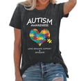 thumbnail image 1 of Wang6 Womens Oversized Short Sleeve Tshirts Casual Autism Awareness Love Educate Support Advocate Letter Printed Graphic Tees Summer Crew Neck Loose Fit Tops Dark Gray XXL, 1 of 3