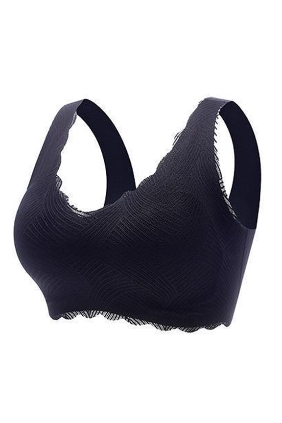Womens Oversized Wireless Seamless Bras High Elastic Push up Bralette Mesh Padded Sports Bras Cropped Yoga Tank Tops Black XXL