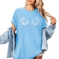 thumbnail image 1 of Wang6 Womens Plus Size Short Sleeve Tshirts Casual Seashell Printed Graphic Tees Summer Crew Neck Loose Fit Tops Light Blue S, 1 of 4