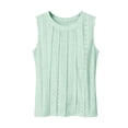 thumbnail image 1 of Wang6 Womens Plus Size Tank Tops Causal Sleeveless Pleated T Shirts Summer Solid Loose Fit Hollow Tops Light Green XXL, 1 of 5