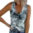 thumbnail image 1 of Wang6 Womens Plus Size Tank Tops Summer Ribbed Button up Sleeveless Shirts Causal Slim Fit Tie Dye Tunic T Shirts Tees Grey XL, 1 of 5