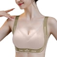 thumbnail image 1 of Wang6 Womens Plus Size Wireless Sports Bras Seamless Lace Trim Everyday Bras Running Gym Yoga Bralettes T Shirt Bra Cropped Tank Tops Beige XL, 1 of 6