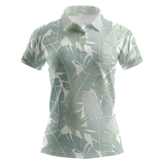 Wang6 Womens Plus Sze Polo Shirts Short Sleeve Upf 50+ Sun Protection Golf Shirts Summer Floral Printed Button up Tops T Shirts 0629LiLight Green XL