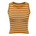 thumbnail image 1 of Wang6 Womens Ribbed Turtleneck Tank Tops Trendy Sleeveless Knit Tshirts Causal Striped Printed Going out Tops Tees Yellow One Size, 1 of 5