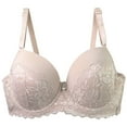 thumbnail image 1 of Wang6 Womens Seamless Minimizer Bras Underwire Push up Tshirts Bras Full Coverage Lace Floral Embroidered Soft Bra Bralettes for Large Bust Khaki 90C, 1 of 2