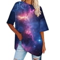 thumbnail image 1 of Wang6 Womens Short Sleeve Graphic Tshirts Shirts Trendy Plus Size Tie Dye Printed Long Tops Causal Crew Neck Loose Fit Tees Black2 XXL, 1 of 4