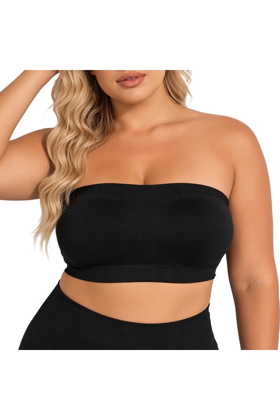 Womens Strapless Plus Size Convertible Bras Wireless Seamless Push up Minimizer Bras Full Coverage No Underwire Bralettes T Shirt Bra Black XXL