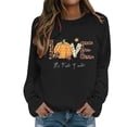 thumbnail image 1 of Wang6 Womens Thanksgiving Graphic Sweatshirts Trendy"Love"Letter Printed Long Sleeve Crew Neck Pullovers Comfy Fall Loose Fit Solid Tshirts Tops Black M, 1 of 4