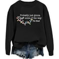 thumbnail image 1 of Wang6 Womens White Sweatshirts"Probably Just Gonna Jingle Some of the Way Iam Tined"Long Sleeve Crew Neck Pullovers Comfy Fall Loose Fit Solid Tshirts Tops Black XL, 1 of 2