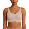 thumbnail image 1 of Wang6 Womens Wireless Seamless Minimizer Bras No Underwire Push up Sports Bras Crew Neck Comfort Bralettes T Shirt Bra Beige XL, 1 of 5