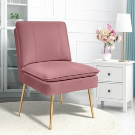 Contemporary Vanity Chair Upholstery Armless Accent Chair Metal Base Nailhead Trim Bedroom Blue Walmart