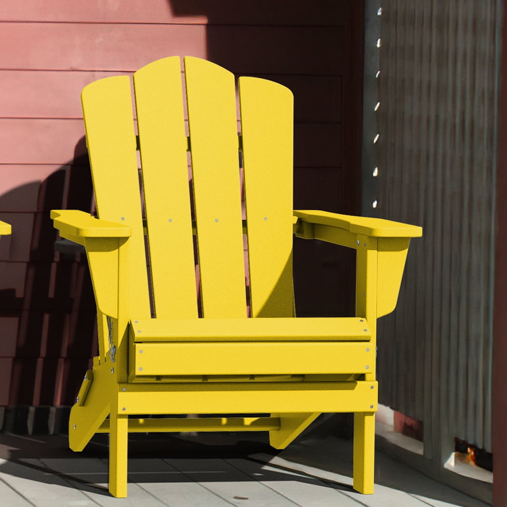 WangSiDun Outdoor Plastic Adirondack Chair Resin Yellow