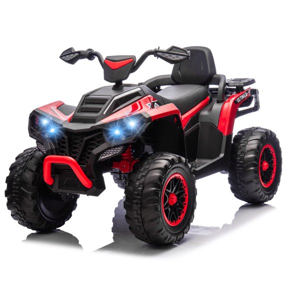WangWangWang 2-Seater Electric ATV Ride-On Toy, 6Mph Max Speed, LED Lights, 24V, 1 Count