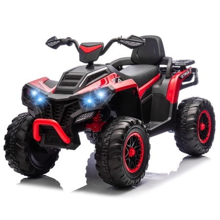 WangWangWang 2-Seater Electric ATV Ride-On Toy, 6Mph Max Speed, LED Lights, 24V, 1 Count