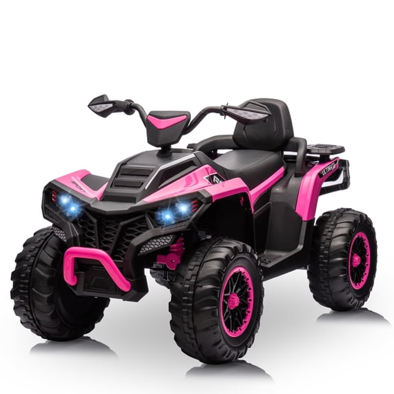 WangWangWang 2-Seater Electric ATV Ride-On Toy, 6Mph Max Speed, LED Lights, 24V, 1 Count