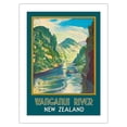 thumbnail image 1 of Wanganui River New Zealand - Gorge Boat Paddling - Vintage Travel Poster by John Holmwood c.1930 - Bamboo Fine Art 290gsm Paper (Unframed) 12x16in, 1 of 4