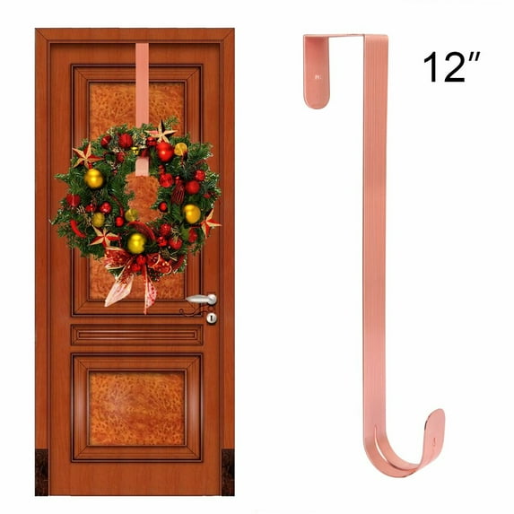 Wangbujianwang 15" Wreath Hanger for Front Door,Sturdy Steel Wreath Door Hanger,Over The Door Hanger Hook,(Copper,2Pcs)