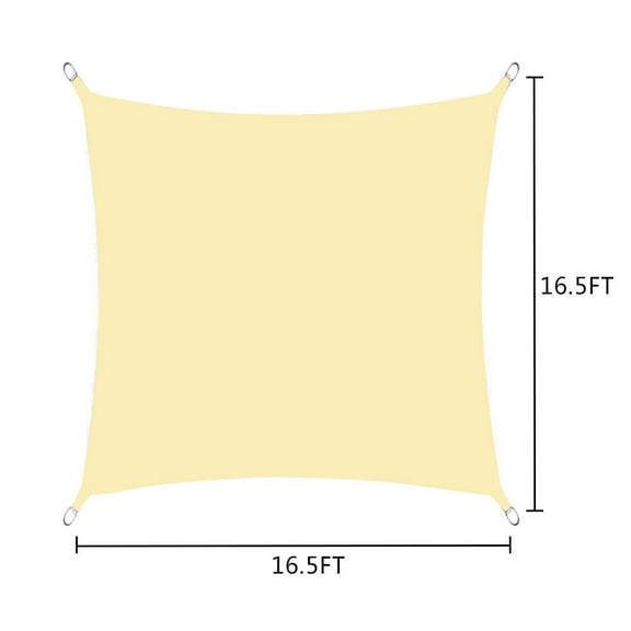 Wangbujianwang 16.5x16.5ft Sun Sail Shades Rectangle, Waterproof Sun Shade Sail Rectangle Canopy Cover Uv Blockage, for Outdoor Patio Pergola Backyard Garden,Beige