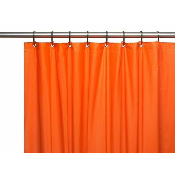 Wangbujianwang Elegant Home Heavy Duty Vinyl Shower Curtain Liner with 10 Metal Grommets,72" x 72" Standard Shower Curtain LIner (Pumpkin Orange)