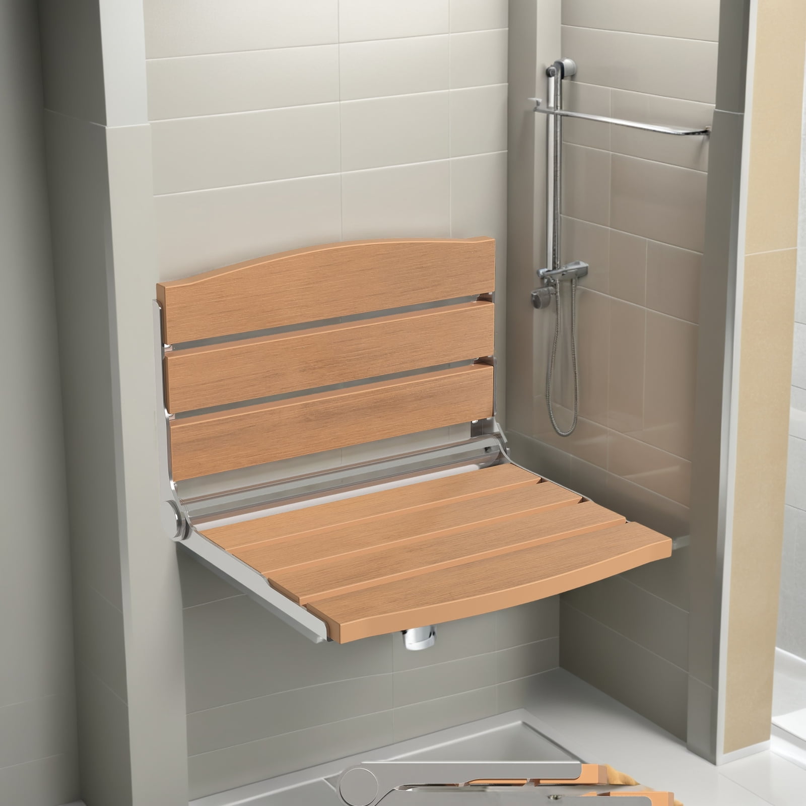 Wangbujianwang Folding Shower Seat Wall Mounted,Foldable Shower Bench ...