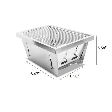 Wangbujianwang Folding Smoker Camping BBQ Grill Stainless Steel, Barbecue outdoor Grilling for Hiking Picnics Garden Travel Patio Backyard, Household grills outdoor cooking,Small