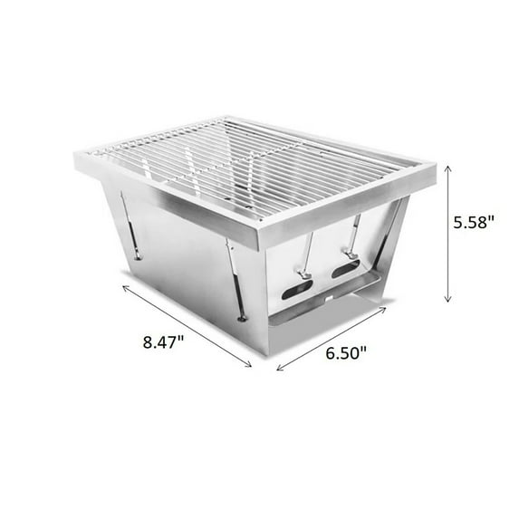 Wangbujianwang Folding Smoker Camping BBQ Grill Stainless Steel, Barbecue outdoor Grilling for Hiking Picnics Garden Travel Patio Backyard, Household grills outdoor cooking,Small