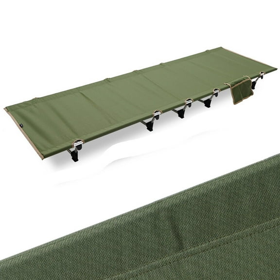 Wangbujianwang Portable Camping Cot Sleeping Cot Ultralight Backpacking Cot Bed for Outdoor Hiking Travel Beach Mountaineering(Army Green)