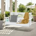 thumbnail image 1 of Wangbujianwang Upgraded Patio Wooden Porch Swing for Courtyard & Garden, Heavy Duty 880 LBS Swing Chair Bench with Hanging Chains for Outdoors,4.5 ft White, 1 of 14