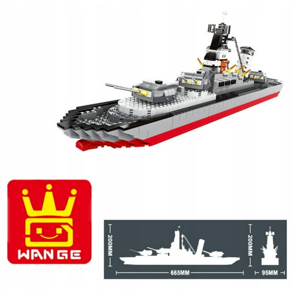 Wange Bricks: Battleship Destroyer Brick Toy