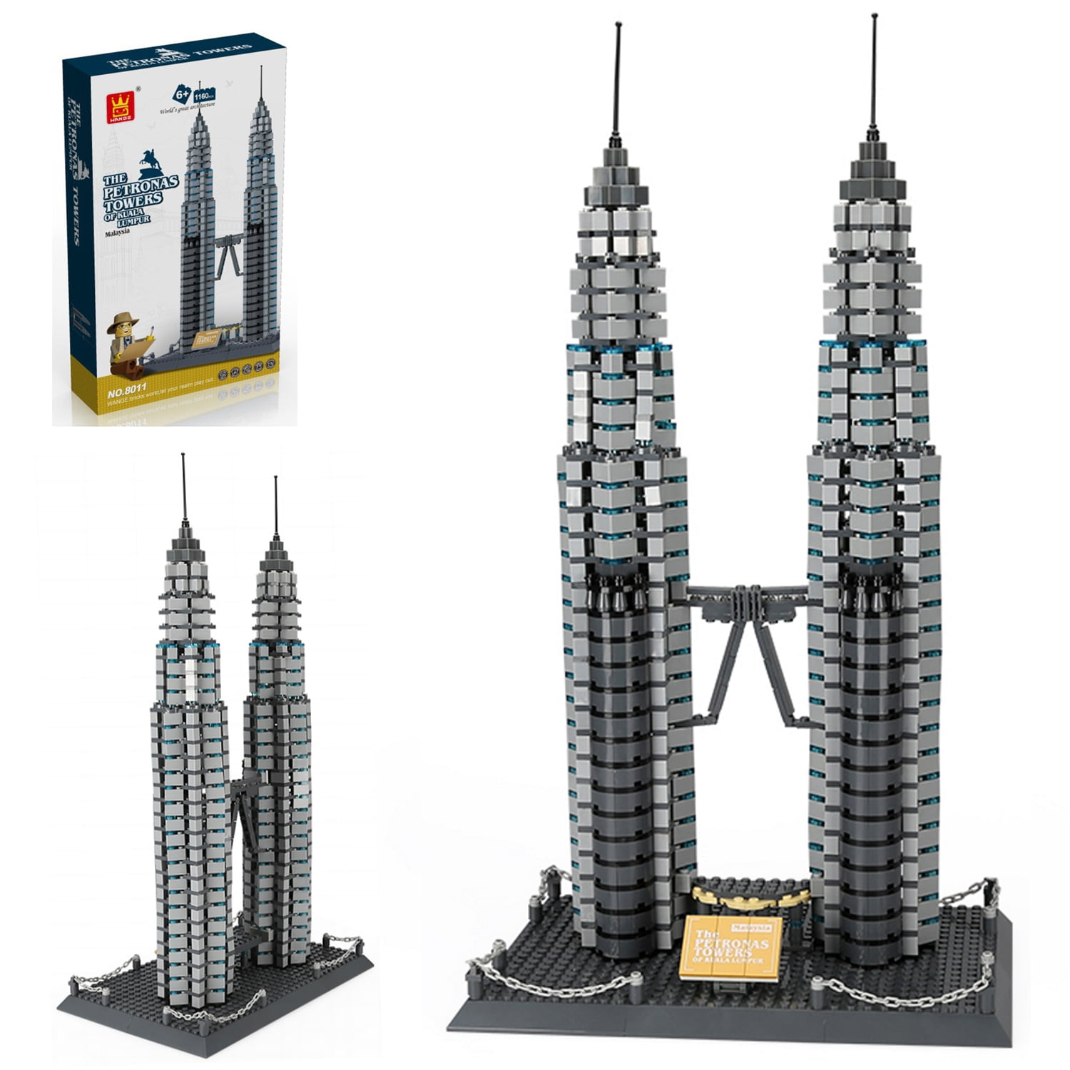 Wange Petronas Twin Towers Building Block Set 1160 Pcs