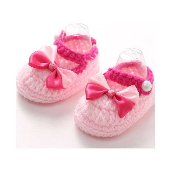 Wangkekeji Baby Girls Crochet Handmade Knit Shoes Toddlers Shoes Girls