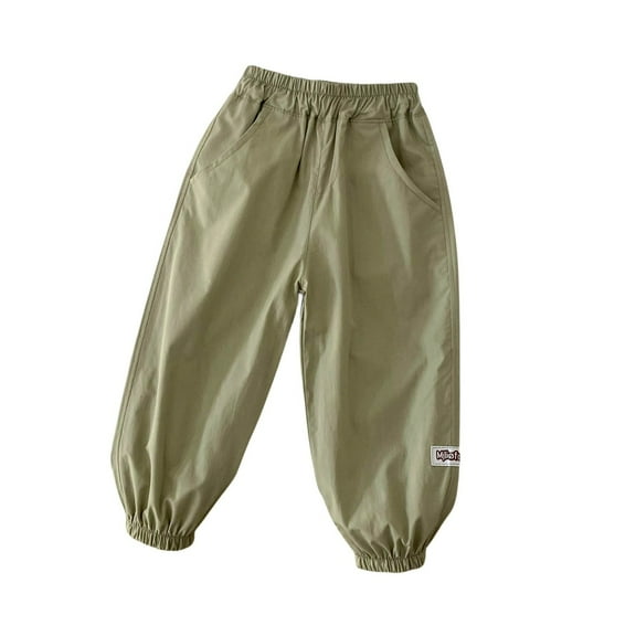 Wangkekeji Boys' Pants Banshee Mid Boys Kids Summer Casual Fashion Cargo Pants Solid Color Loose Sweatpants Trousers For Sports Activewear