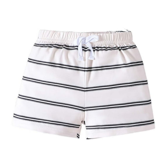 Wangkekeji Boys Shorts For Toddlers 6 Months To 3 Years Comfortable Elastic Waist Casual Outdoor Play Loose Fit Pure Color And Striped Design Breathable Summer Clothing for Boys Summer