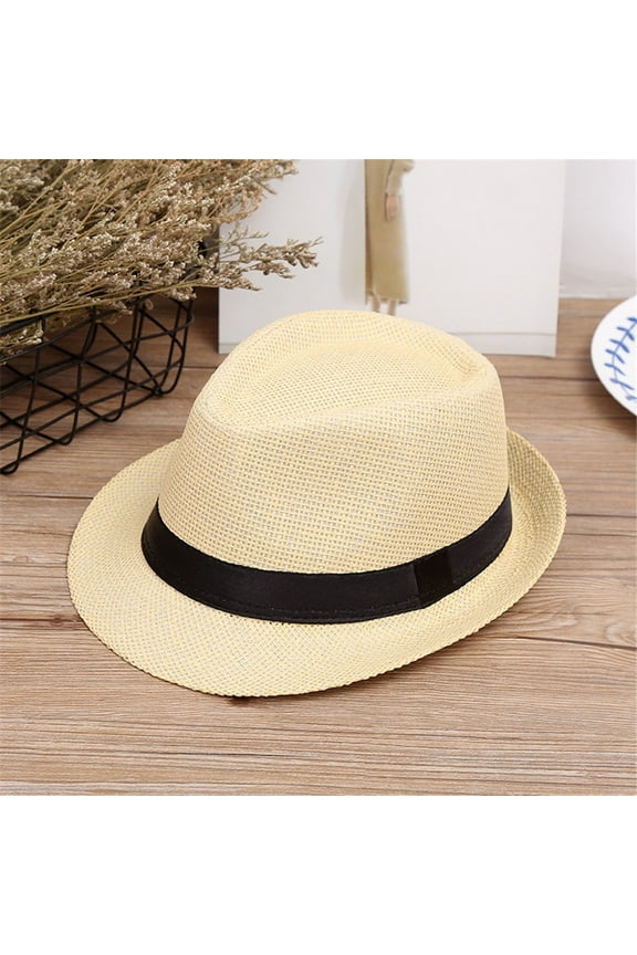 Children Kids Summer Beach Straw Hat Jazz Panama Fedora Hat Cap Baby Book Boy