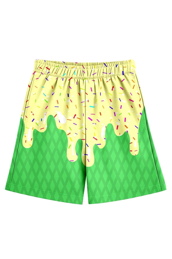 Children's Casual Ice Printed Shorts Baseball ShortsEElastic Waistband With Pocket Shorts (2 14 Years) 5t Boys Outfits