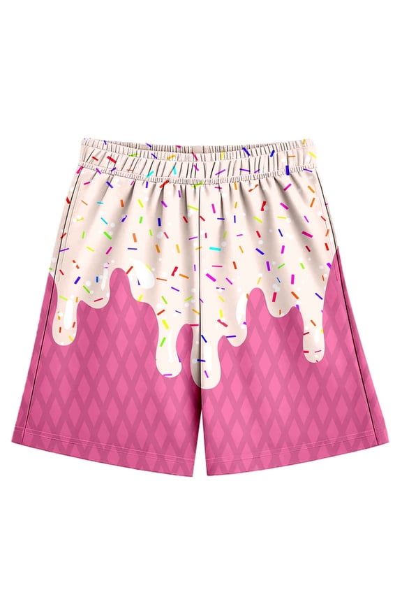 Children's Casual Ice Printed Shorts Baseball ShortsEElastic Waistband With Pocket Shorts (2 14 Years) 5t Boys Outfits