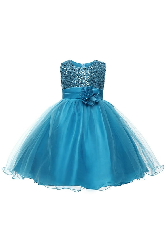 Children's Sequined Sleeveless Chiffon Dress Performance Dress Dress Skirt Crazy 8 Toddler Dress