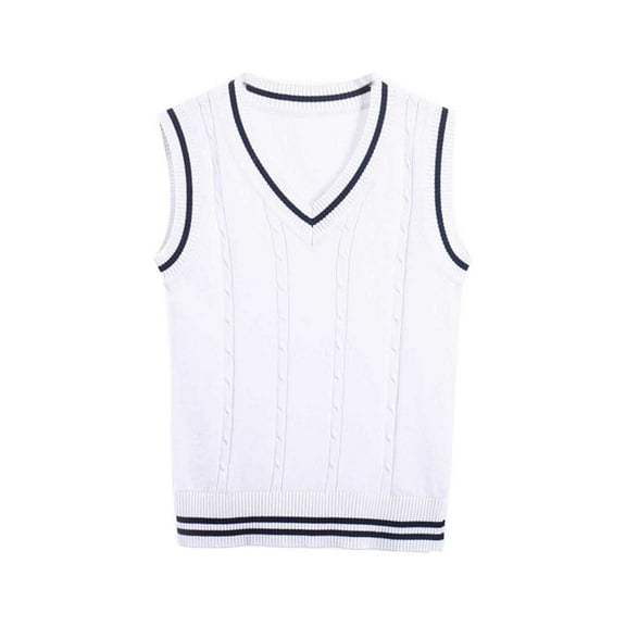 Wangkekeji Kids Boys Girls V Neck Vest Sweater Sleeveless Warm Knitted Pullover Knitwear Tops for Girls 7